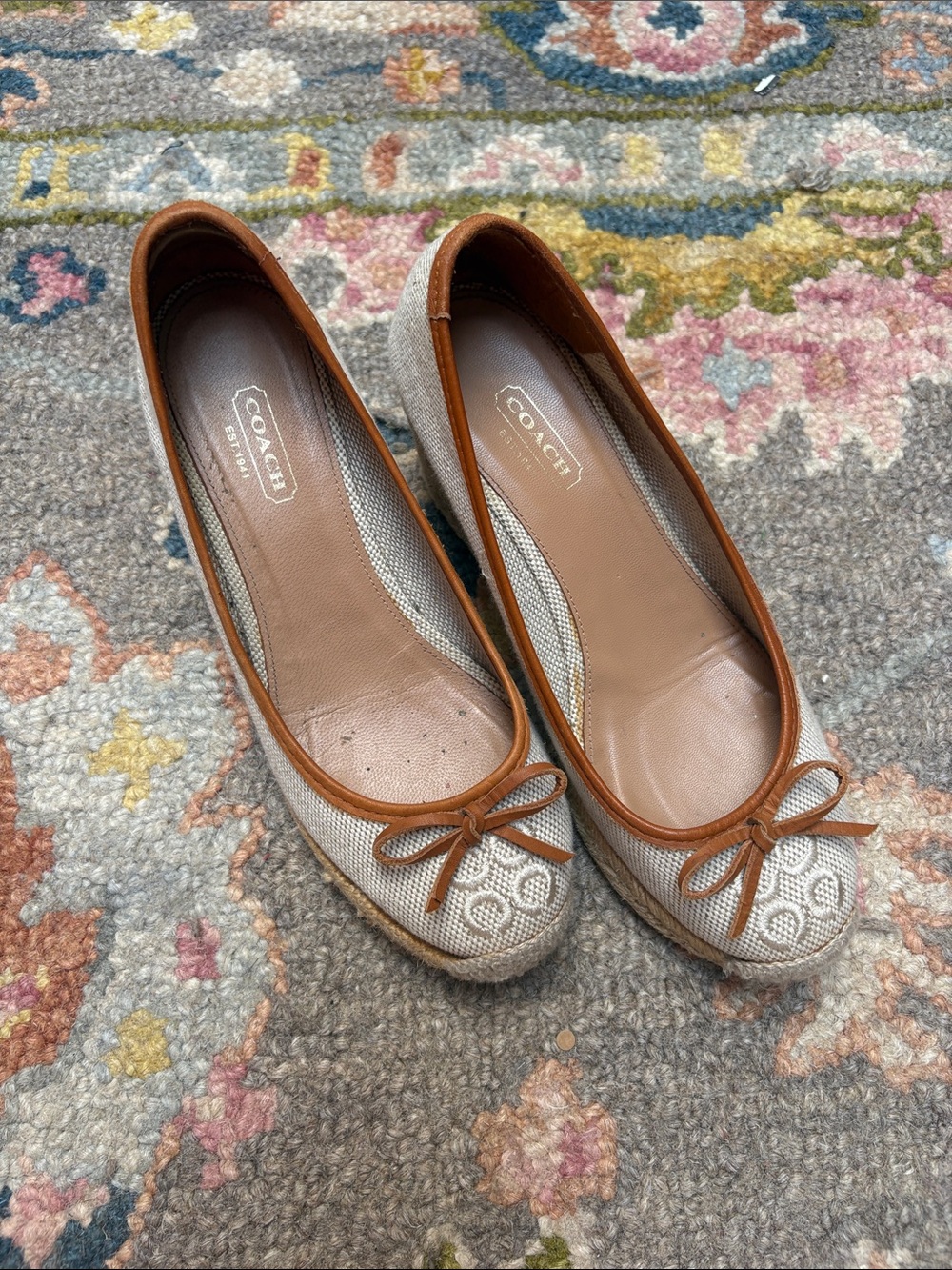 Coach Canvas Espadrille Wedges
Women’s size 7